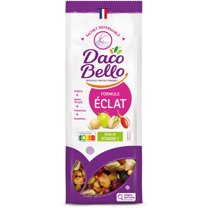 DACO BELLO Formule Eclat Mélange de noisettes, baies goji, pistaches et raisins secs