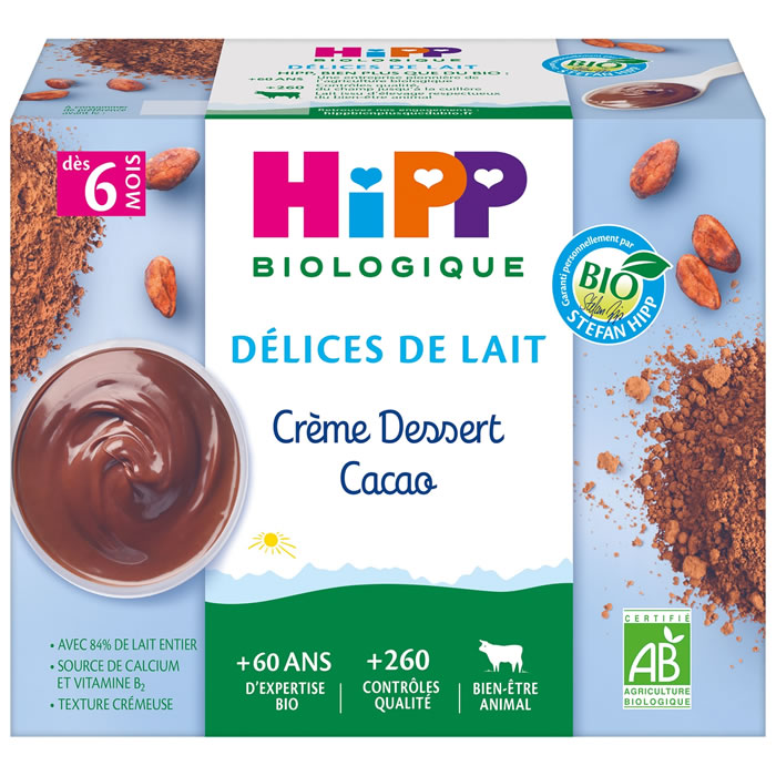HIPP Crème dessert cacao bio dès 6 mois