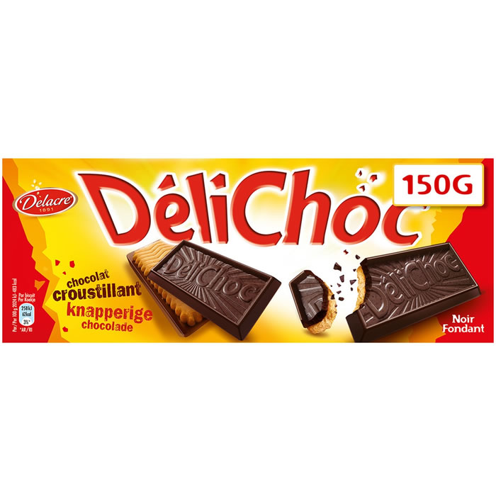 DELACRE DéliChoc Biscuits avec tablette de chocolat noir