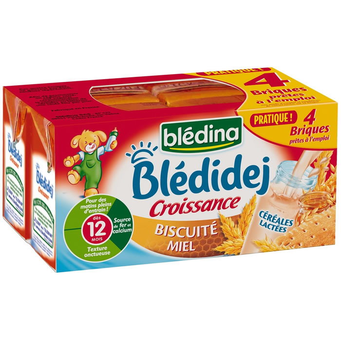 BLEDINA Blédidej Céréales lactées biscuité miel dès 12 mois