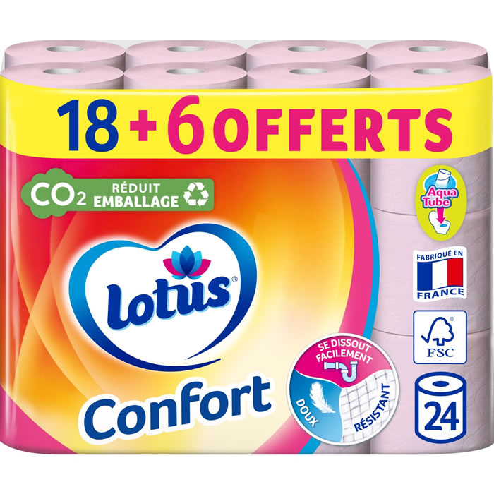 LOTUS Confort Papier toilette aquatube 2 épaisseurs