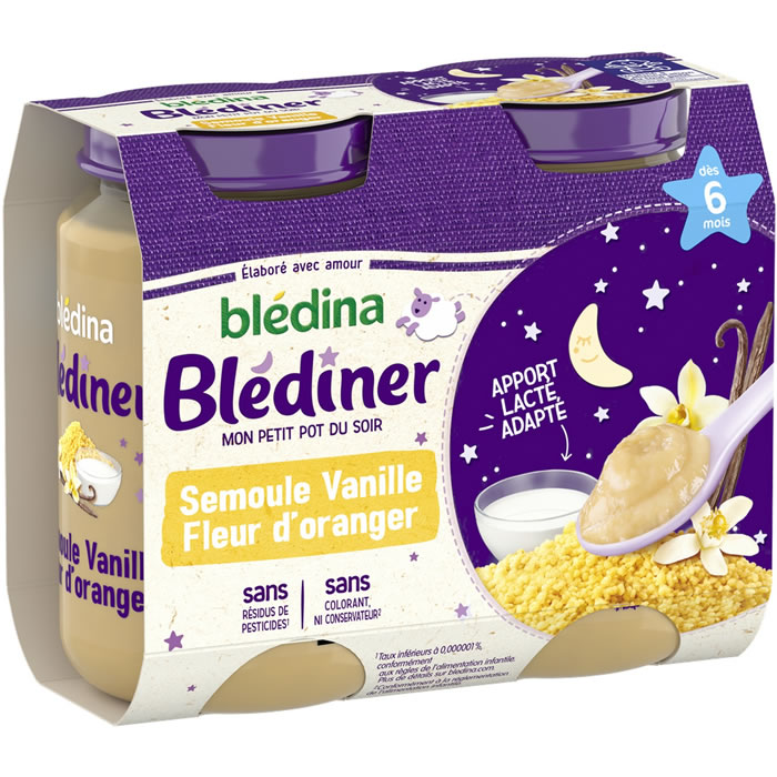 BLEDINA : Blédîner - Semoule, vanille et fleur d'oranger dès 6