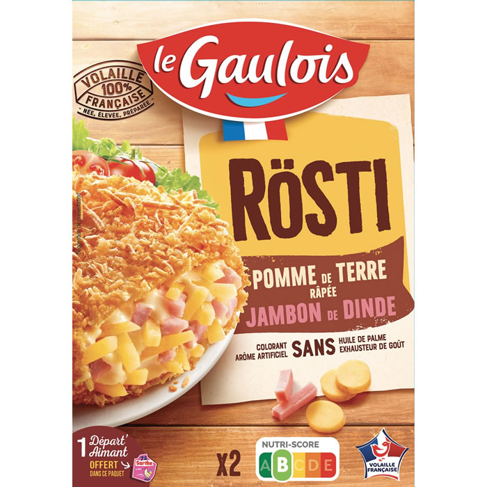 LE GAULOIS Rösti de pomme de terre râpée et jambon de dinde