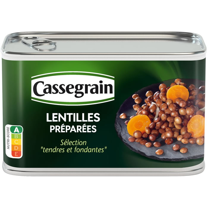 CASSEGRAIN Lentilles cuisinées aux oignons et aux carottes