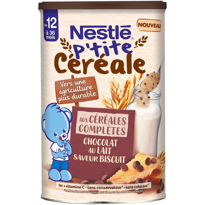 NESTLE P'tite Céréale Céréales en poudre chocolat au lait biscuité dès 12 mois