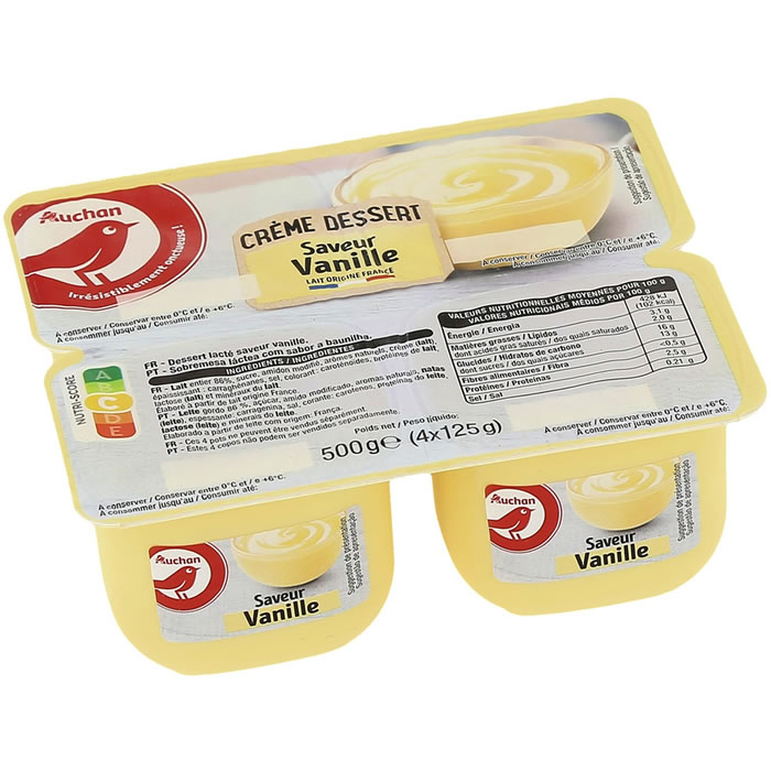 AUCHAN Crème dessert à la vanille