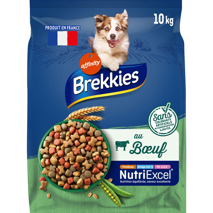 BREKKIES Croquettes pour chien +10kg au boeuf et legumes