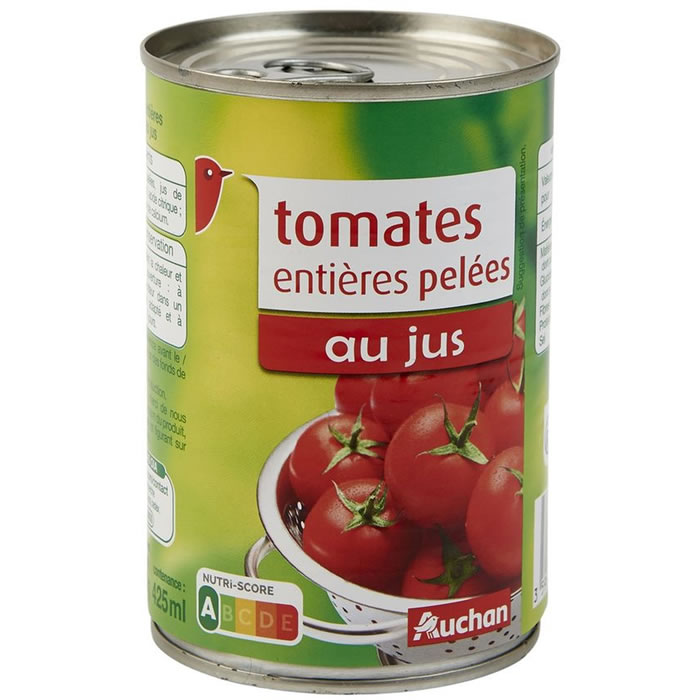 AUCHAN Tomates entières pelées au jus
