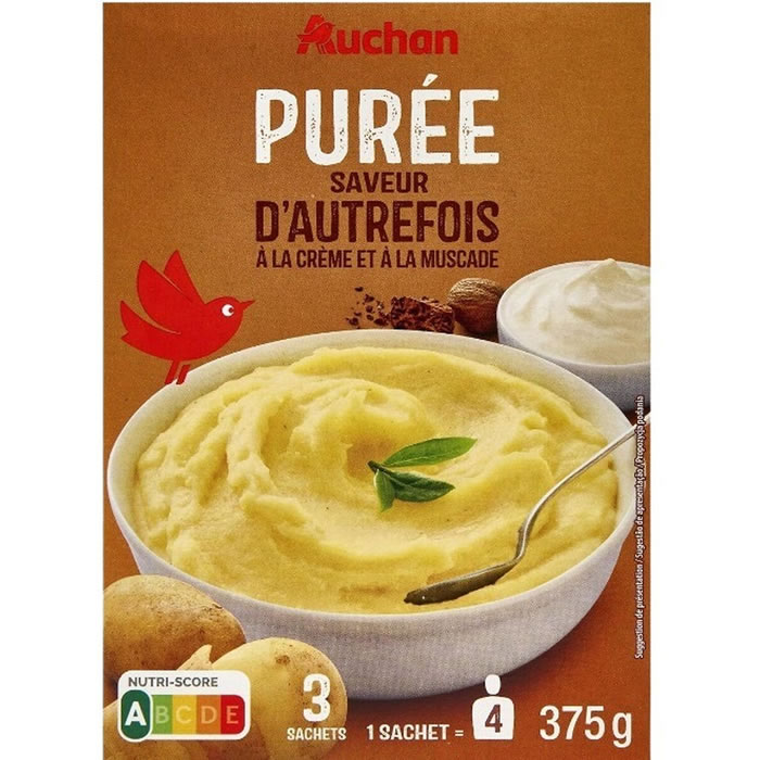 AUCHAN Purée de pommes de terre à la crème et à la muscade