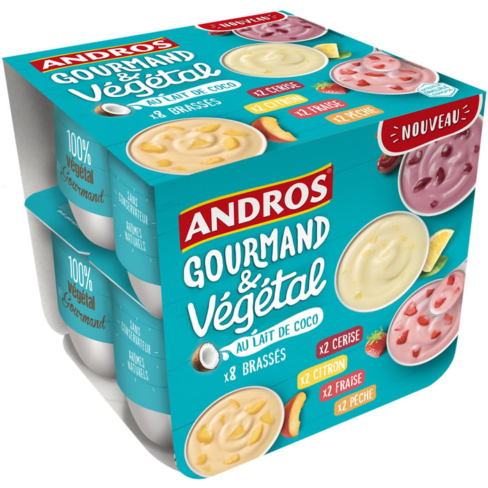 ANDROS Gourmand & Végétal Dessert brassé multi-saveurs au lait de coco