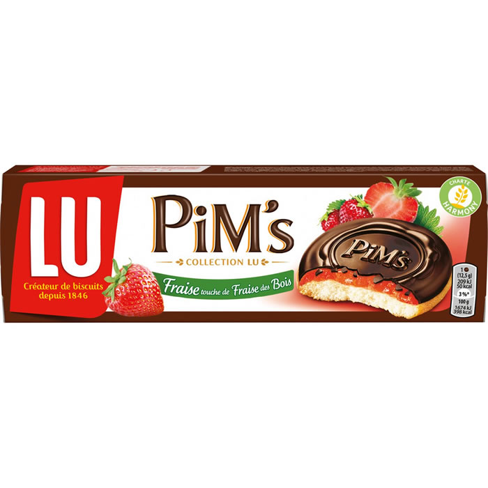 PIM'S Biscuits génoises de chocolat noir à la fraise