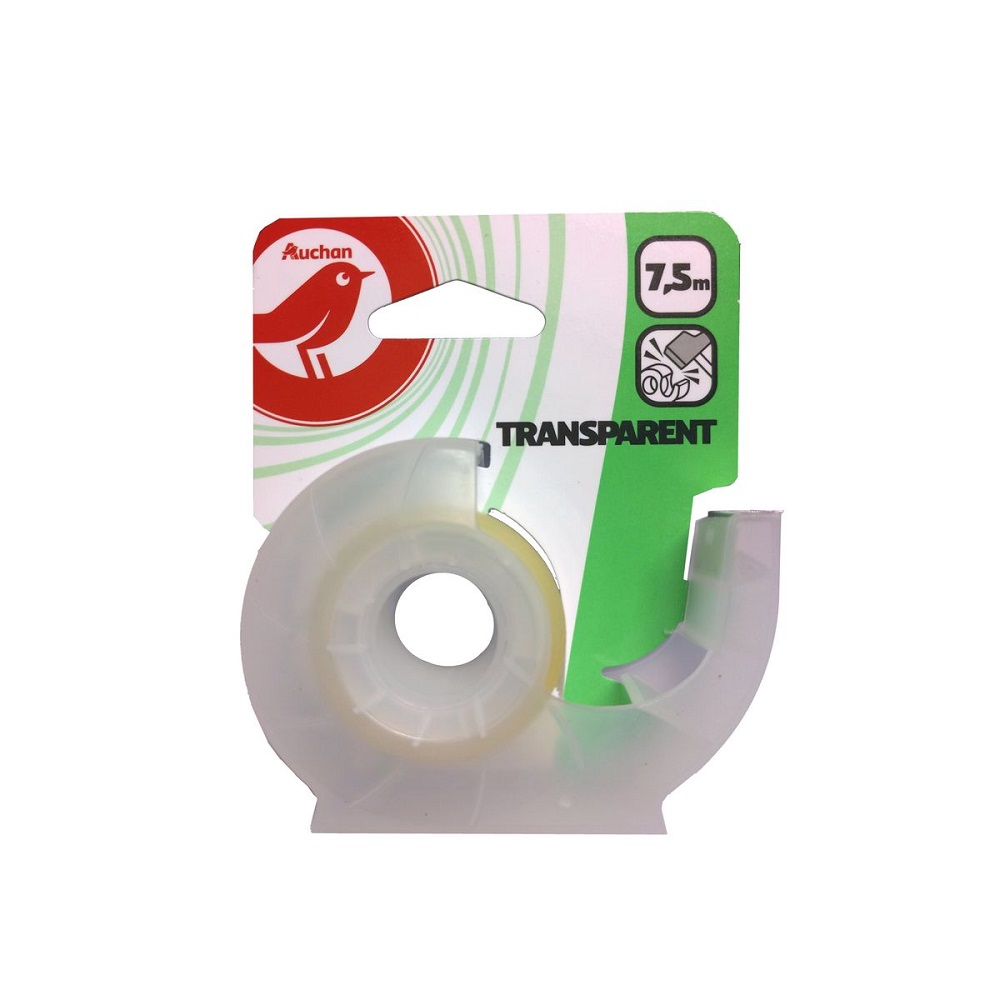 AUCHAN Adhesif transparent avec devidoir