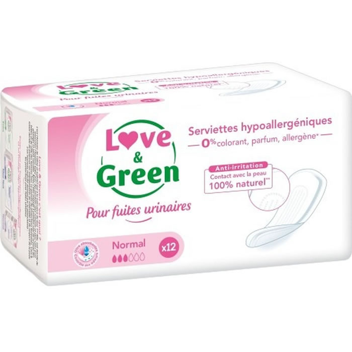 LOVE & GREEN Serviettes hygiéniques hypoallergéniques normal