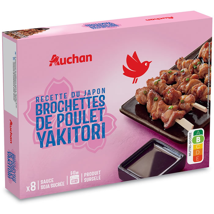 AUCHAN Yakitori Brochettes poulet sauce soja sucrée