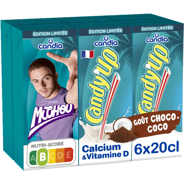 CANDIA Candy'Up Lait aromatisé au chocolat et coco UHT