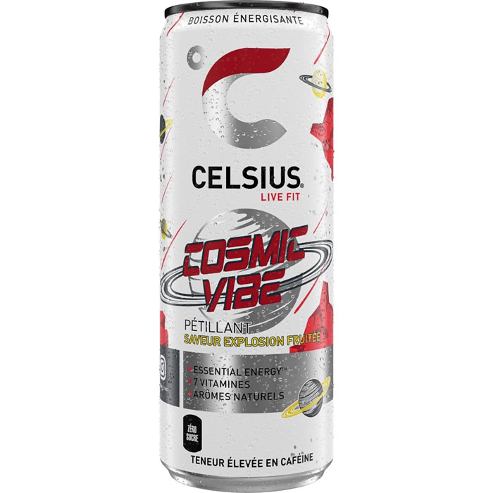 CELSIUS Cosmic Vibe Boisson énergisante gazeuse multifruits sans sucre
