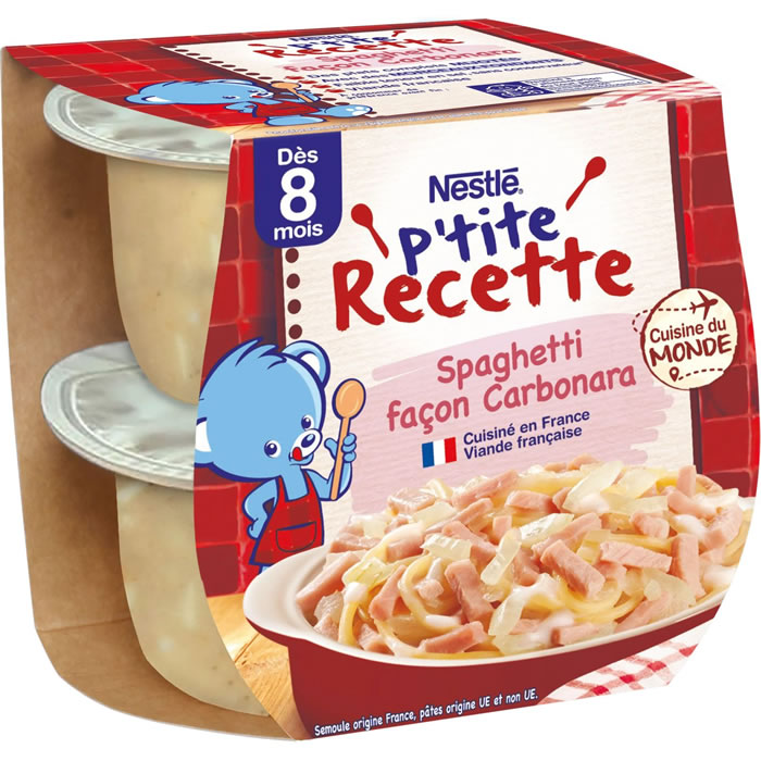 NESTLE P'tite Recette Spaghetti façon carbonara dès 8 mois