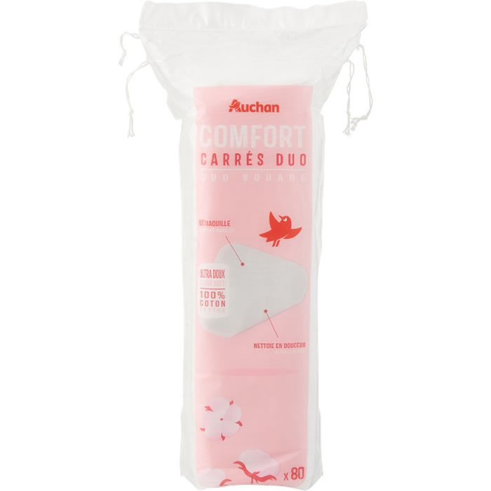 AUCHAN Cotons carrés à démaquiller