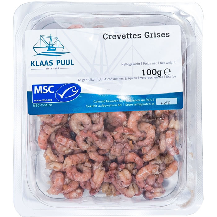 KLAAS PUUL Crevettes grises cuites décortiquées MSC