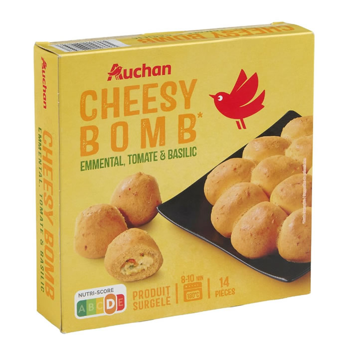 AUCHAN Bouchées à l'emmental, tomate et basilic