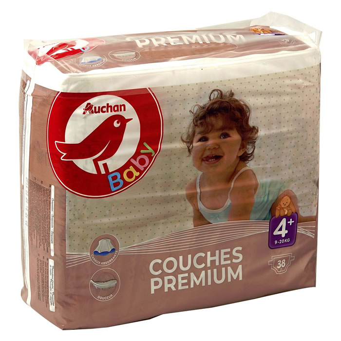 AUCHAN Baby Couches taille 4+ (9-20 kg)