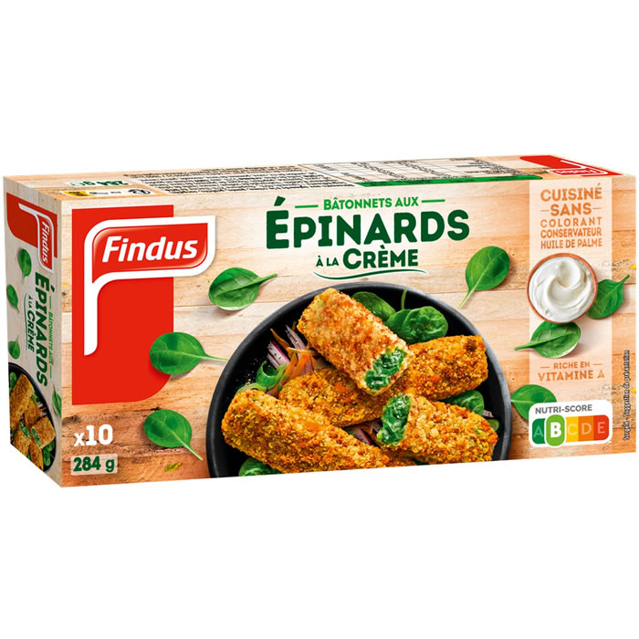 FINDUS Green Cuisine Bâtonnets croustillants d'épinards à la crème