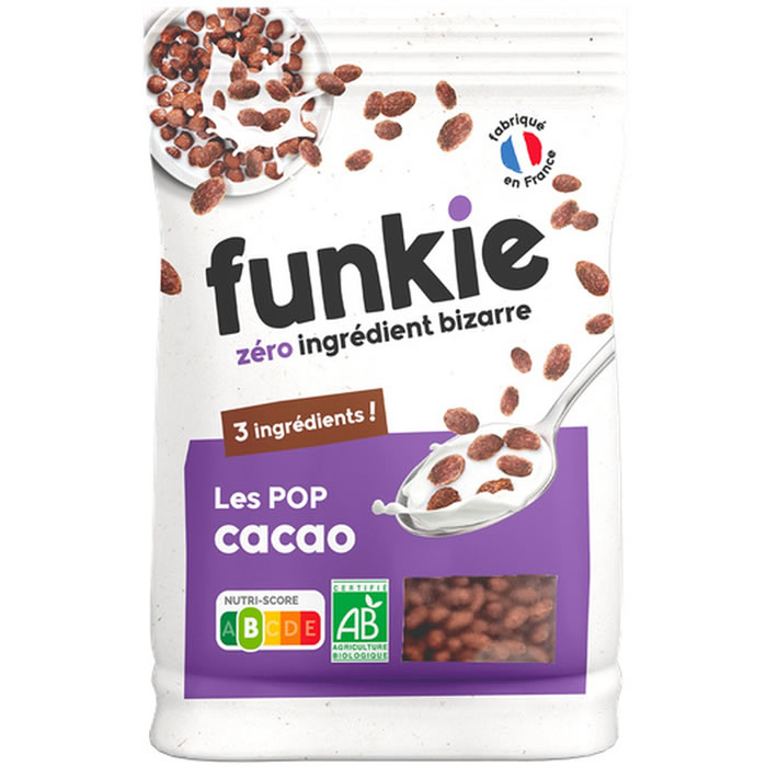 FUNKIE Les POP Céréales riz soufflés au chocolat bio