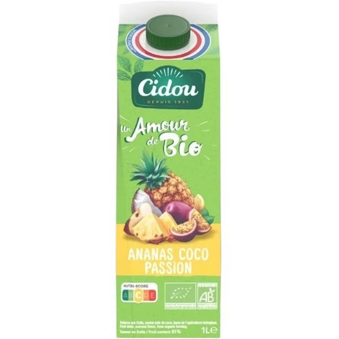 CIDOU Nectar d'ananas, coco et passion bio