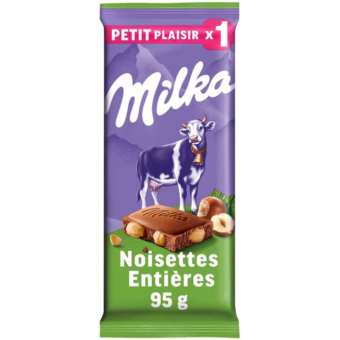 MILKA Tablette de chocolat au lait avec noisettes entières