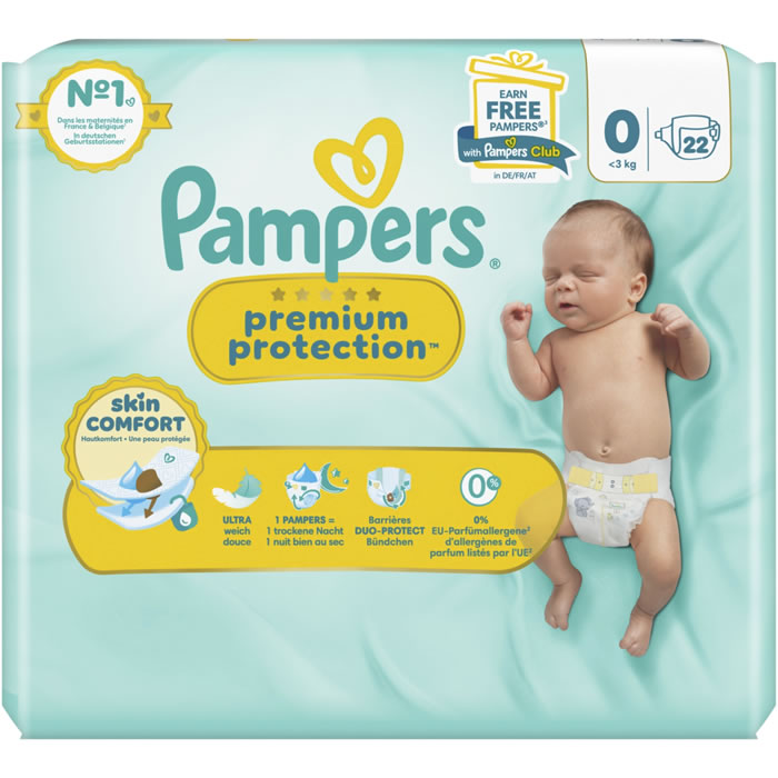PAMPERS Premium Protection Couches taille 0 (0-3 kg)