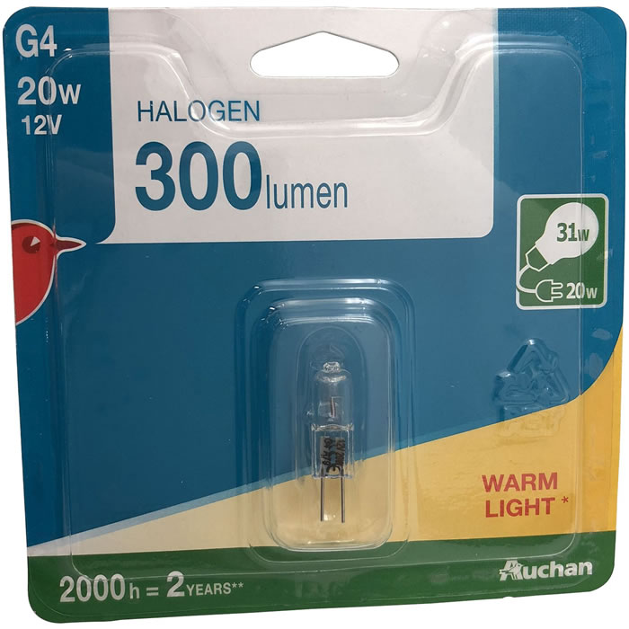 AUCHAN Ampoule halogène Capsule G4 20W