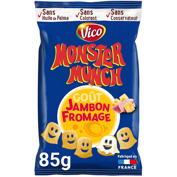 VICO Monster Munch Chips soufflés saveur jambon et fromage