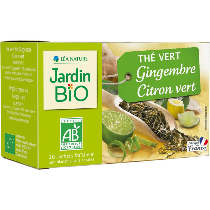 JARDIN BIO Thé vert au gingembre et citron bio