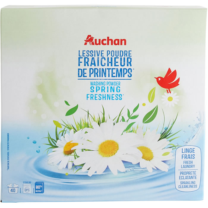 AUCHAN Lessive en poudre fraîcheur de printemps