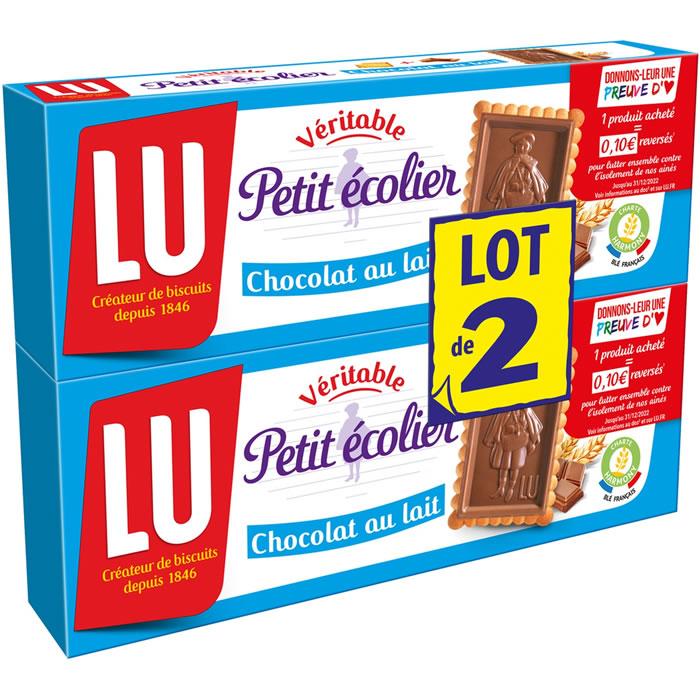 Biscuits petit beurre & tablette de chocolat au lait Petit Écolier 150g –  LU – Yan Price – La Réunion