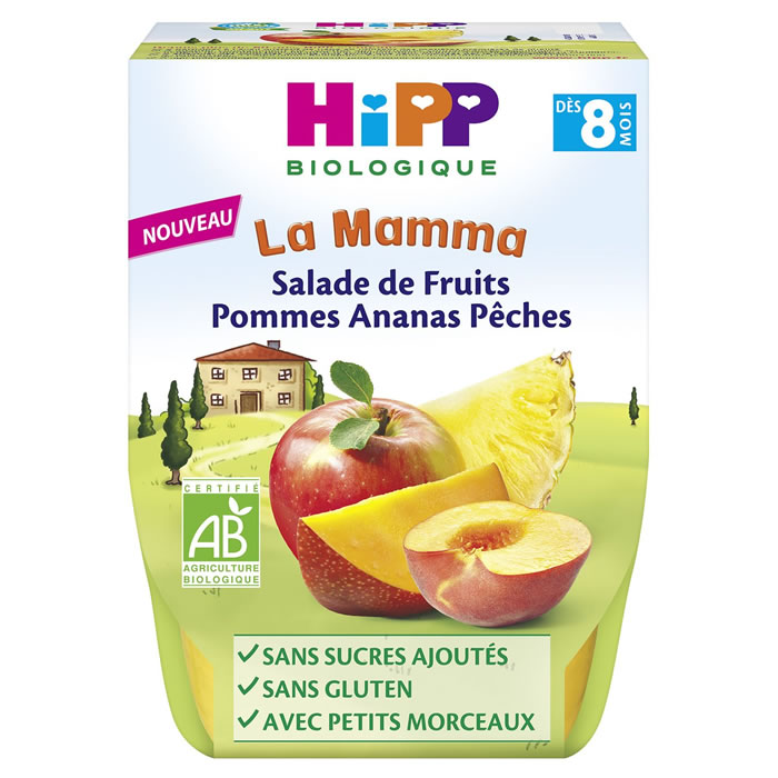 HIPP Salade de fruits pomme ananas pêche bio dès 8 mois