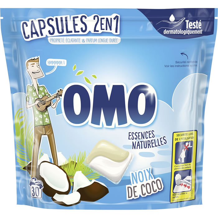 OMO Lessive capsules noix de coco