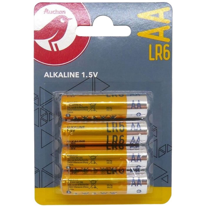 AUCHAN Piles alcaline  LR6 - type AA