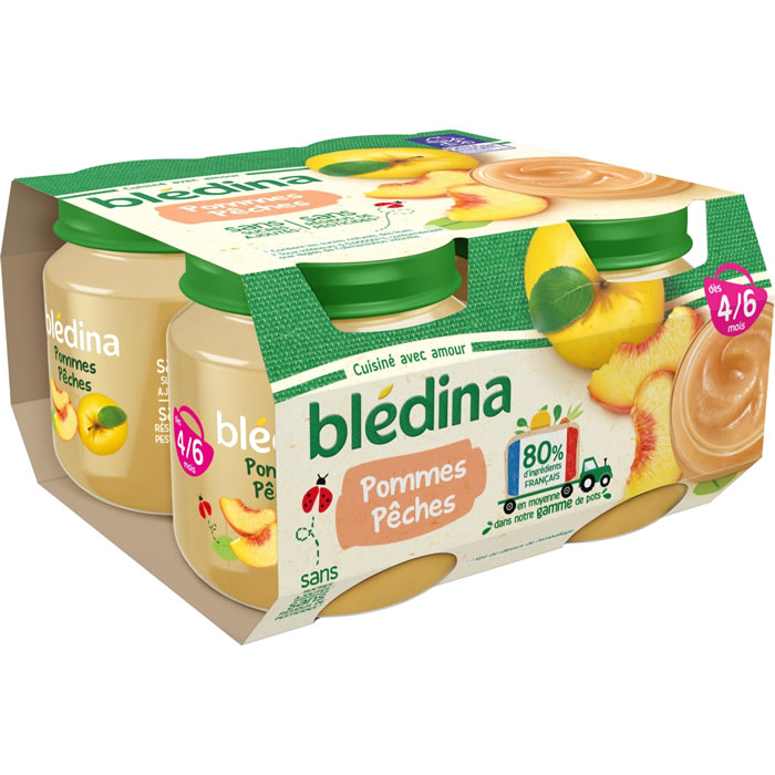 BLEDINA Pomme et pêche sans sucres ajoutés dès 4 mois