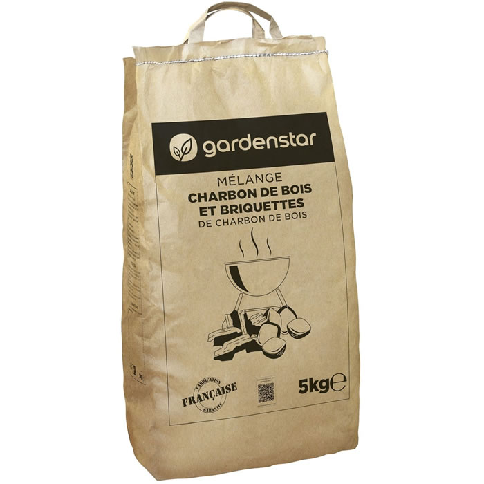 GARDENSTAR Mélange de charbon de bois et briquettes