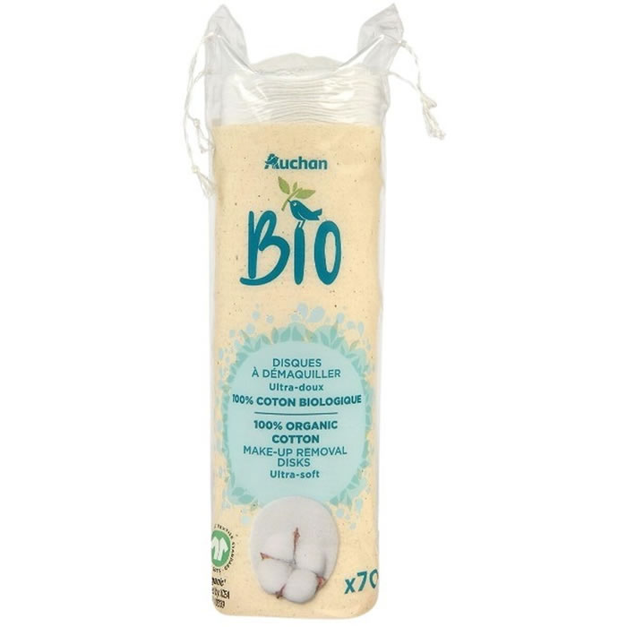 AUCHAN Cotons disques à démaquiller bio