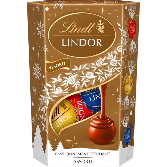 LINDT Lindor Bouchées au chocolat noir, blanc et noisette