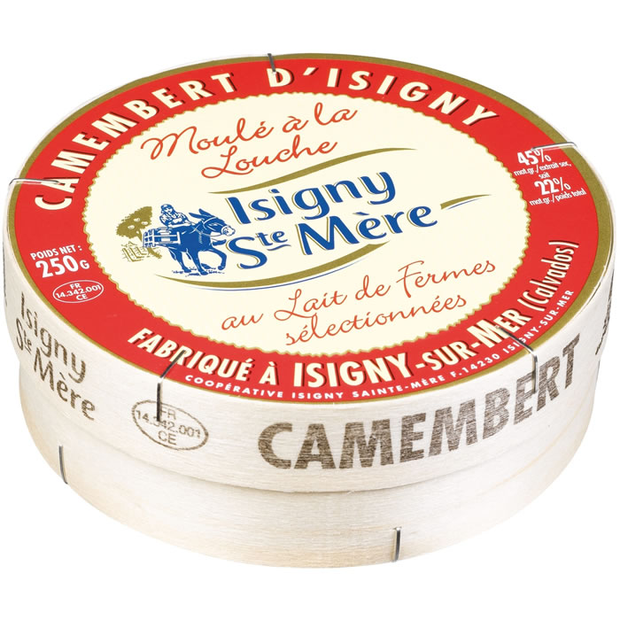 ISIGNY SAINTE MERE Camembert d'Isigny moulé à la louche étiquette rouge