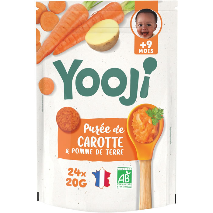 YOOJI Galets de purée de carotte bio dès 4 mois