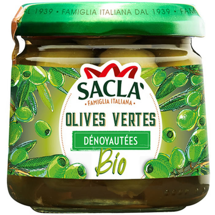 SACLA Olives vertes dénoyautées bio