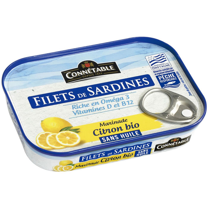 CONNETABLE Filets de sardines au citron bio MSC