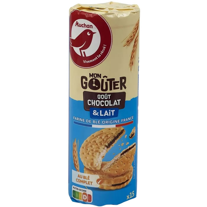 AUCHAN Rik & Rok Biscuits fourrés au chocolat et lait