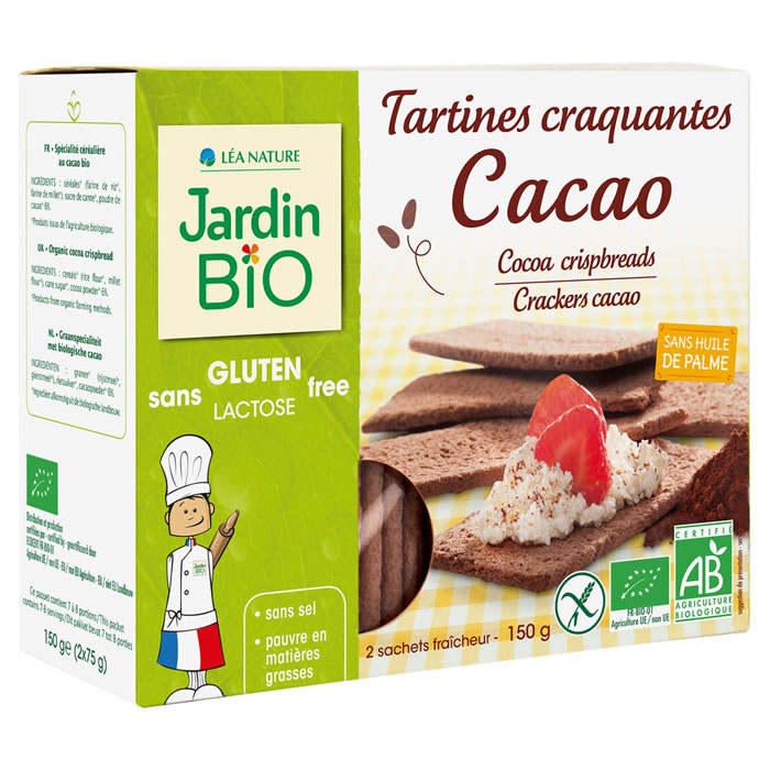 JARDIN BIO Tartines craquantes au cacao bio