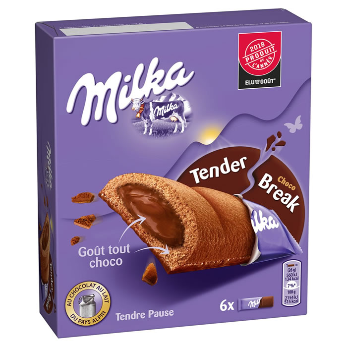 MILKA Tendre Choco Pause Biscuits fourrés tout chocolat