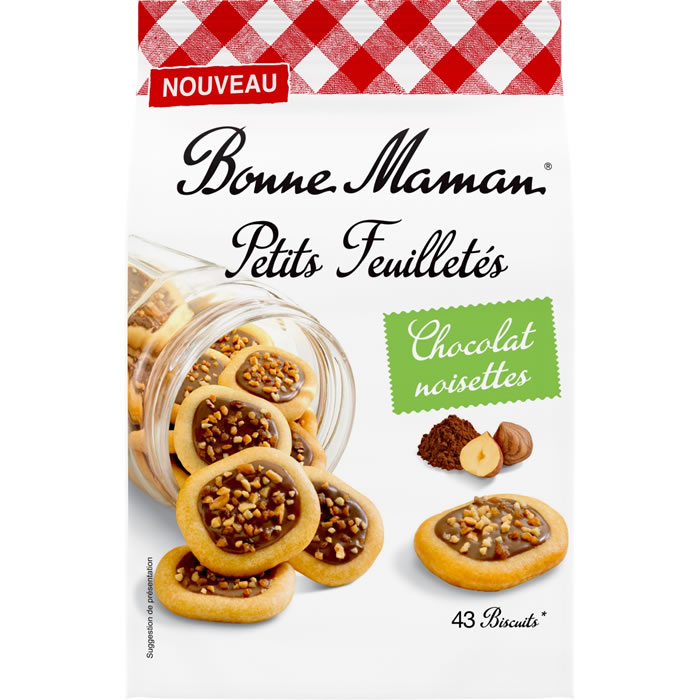 BONNE MAMAN Biscuit feuilleté fourrés au chocolat noisette